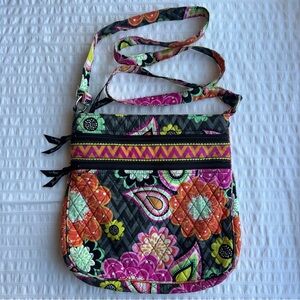 Vera Bradley Triple Zip Ziggy Zinnia Hipster Crossbody Purse